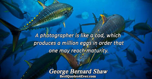 A photographer is like a cod, which produces a million eggs in order that one may