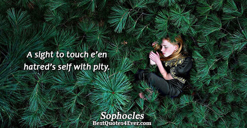 A sight to touch e’en hatred’s self with pity.. Sophocles Quotes About Hate