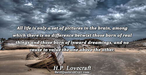 All life is only a set of pictures in the brain, among which there is no