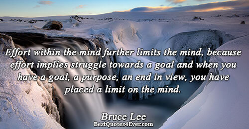 Effort within the mind further limits the mind, because effort implies struggle towards a goal and