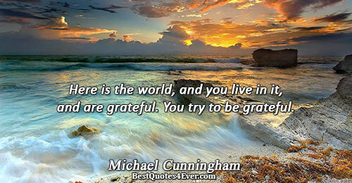 Here is the world, and you live in it, and are grateful. You try to be