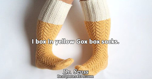 I box in yellow Gox box socks.. Dr. Seuss 