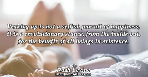 Waking up is not a selfish pursuit of happiness, it is a revolutionary stance, from the