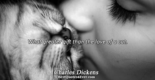 What greater gift than the love of a cat.. Charles Dickens Quotes About Love