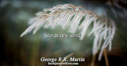 Words are wind.. George R.R. Martin 