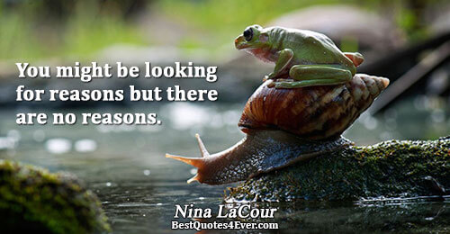 You might be looking for reasons but there are no reasons.. Nina LaCour 