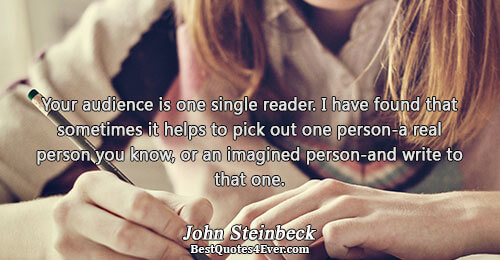 Your audience is one single reader. I have found that sometimes it helps to pick out